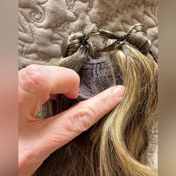 Toni Brattin Pony Braided Wrap Curls Synthetic heat friendly Hair Brown Blonde - Picture 9 of 9